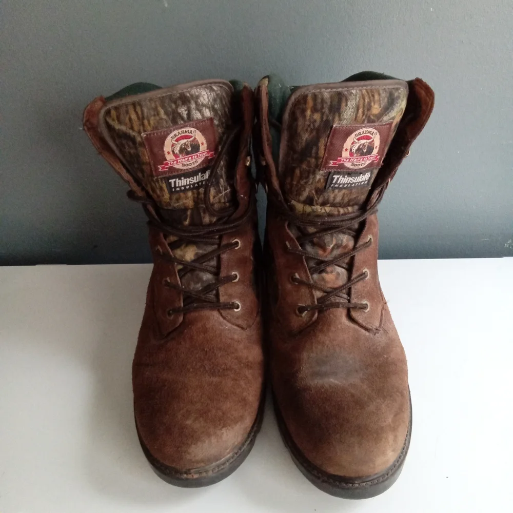Brahma Mens Thinsulate Camo Boots Lace Up Suede Leather‎ Size 11
